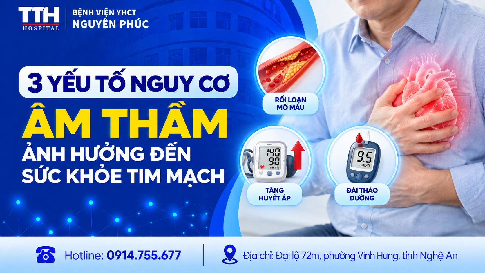 3 YẾU TỐ NGUY CƠ ÂM THẦM ẢNH HƯỞNG ĐẾN SỨC KHỎE TIM MẠCH