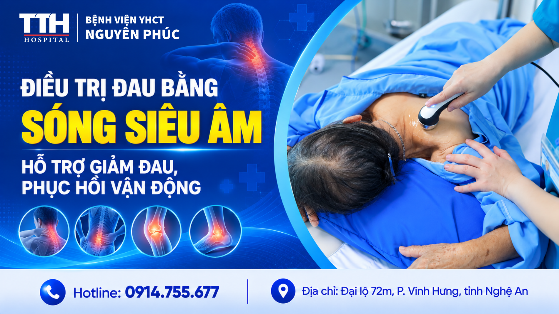 ĐIỀU TRỊ ĐAU BẰNG SÓNG SIÊU ÂM – HỖ TRỢ GIẢM ĐAU, PHỤC HỒI VẬN ĐỘNG