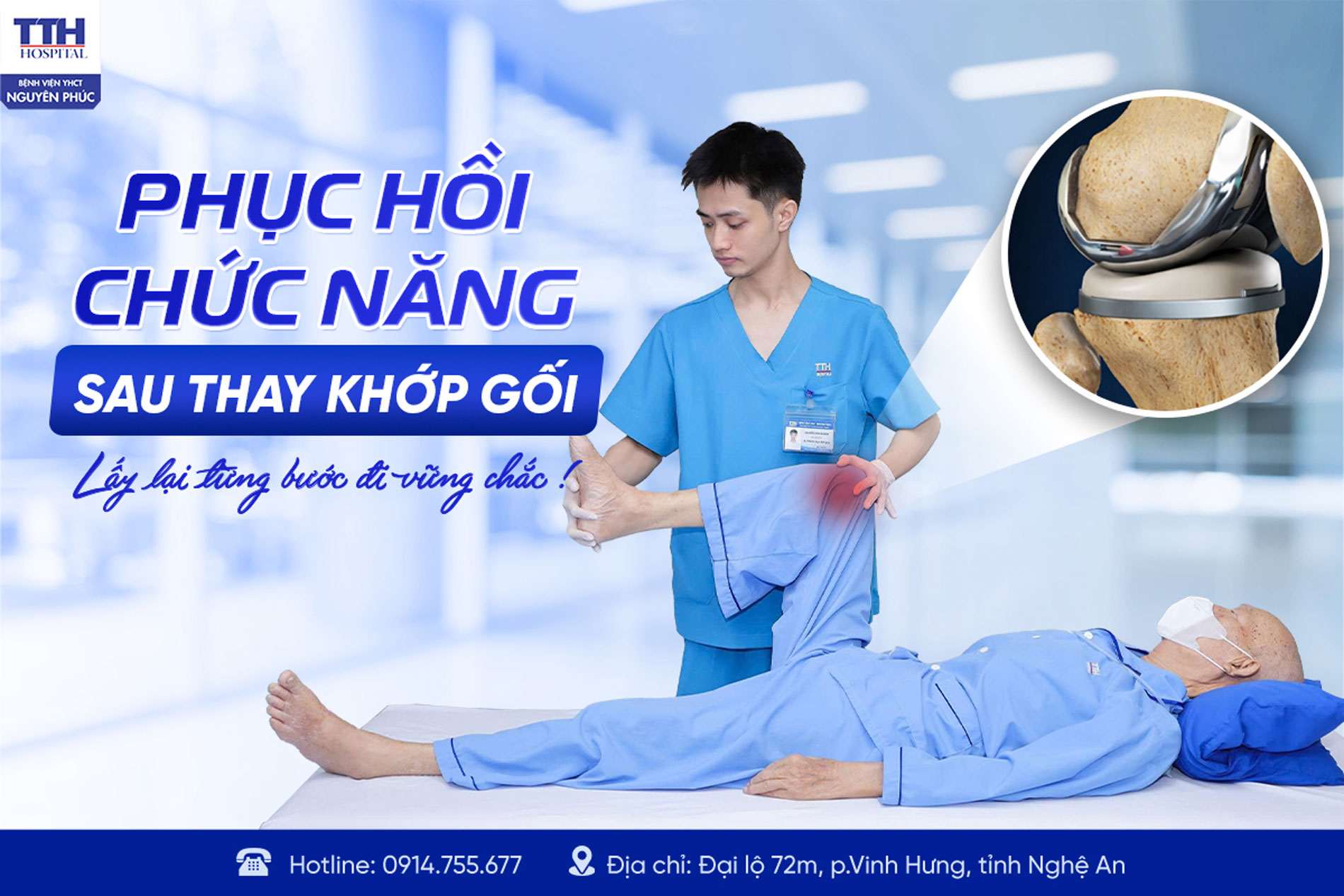 PHỤC HỒI CHỨC NĂNG SAU THAY KHỚP GỐI: LẤY LẠI TỪNG BƯỚC ĐI VỮNG CHẮC