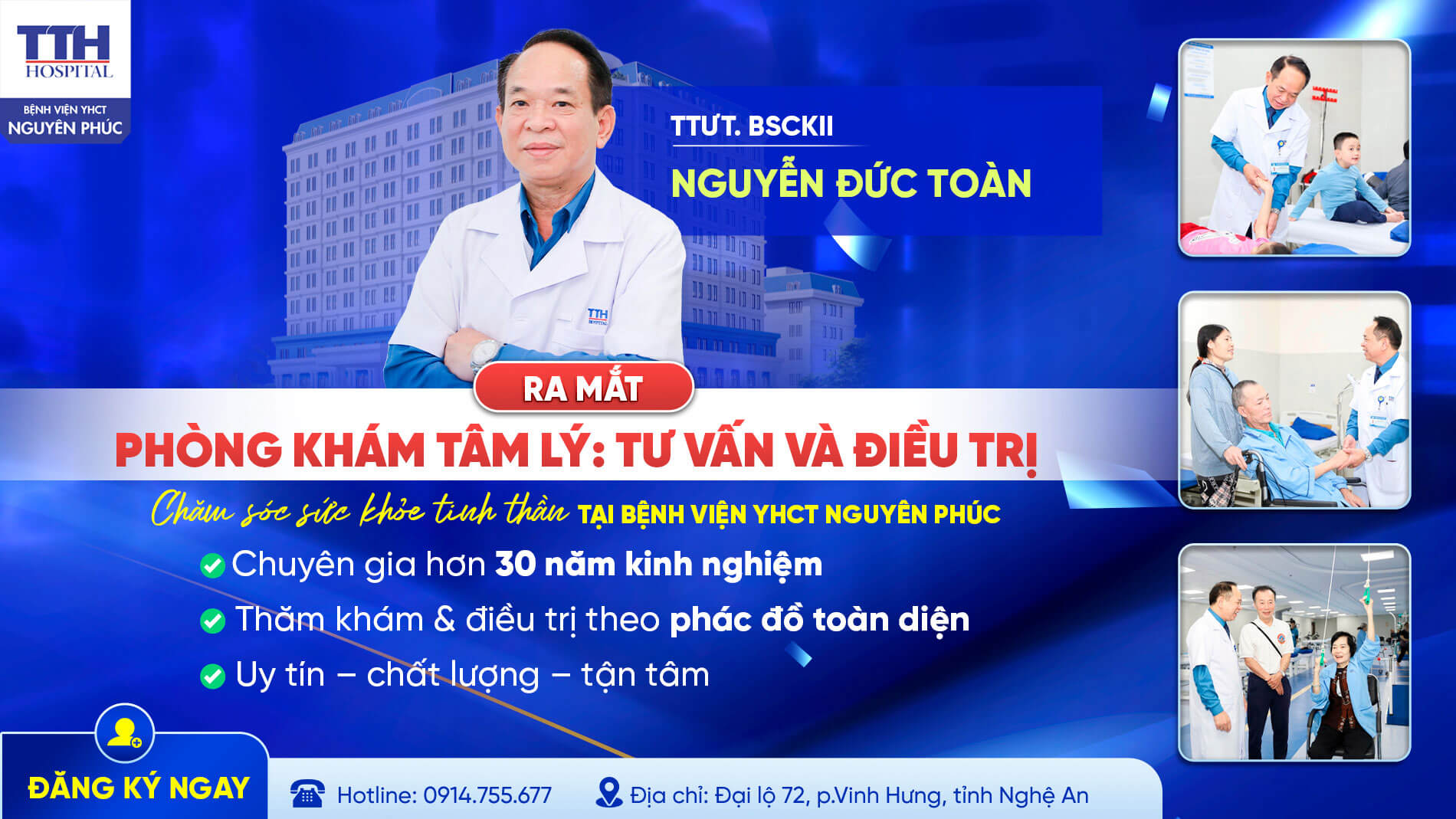 RA MẮT PHÒNG KHÁM TÂM LÝ: TƯ VẤN VÀ ĐIỀU TRỊ - CHĂM SÓC SỨC KHỎE TINH THẦN