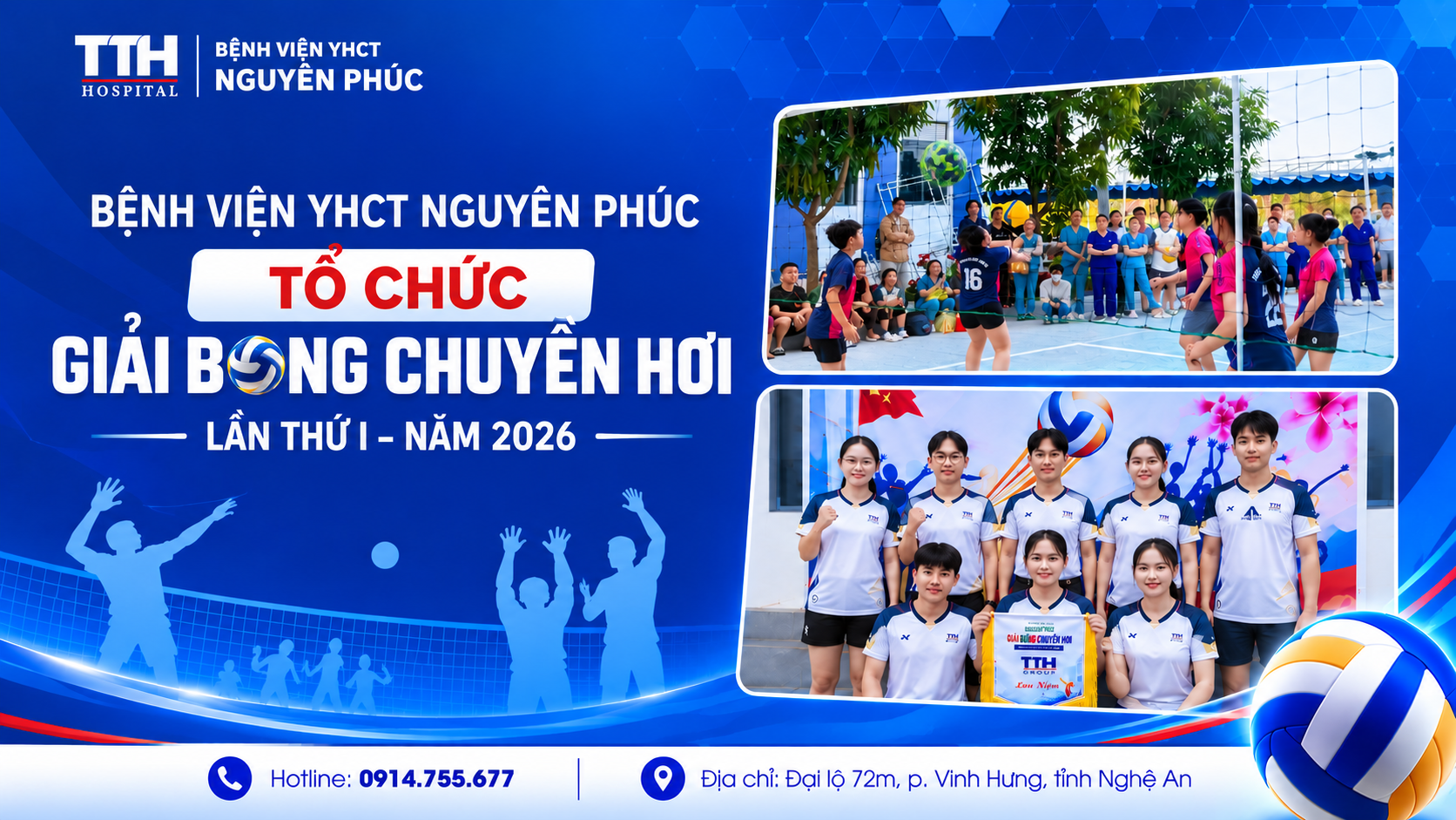 BỆNH VIỆN YHCT NGUYÊN PHÚC TỔ CHỨC GIẢI BÓNG CHUYỀN HƠI LẦN THỨ I – NĂM 2026